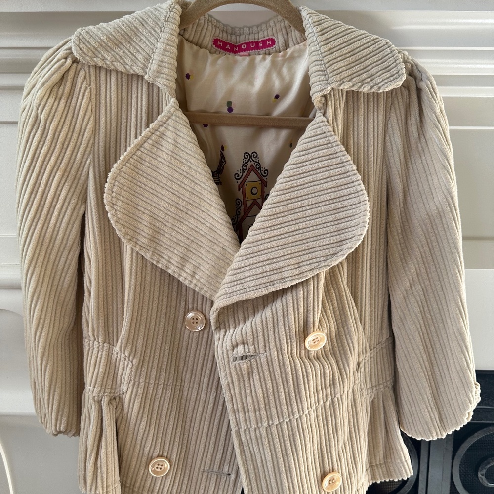 Manoush Corduroy Blazer Size 38 French Designer